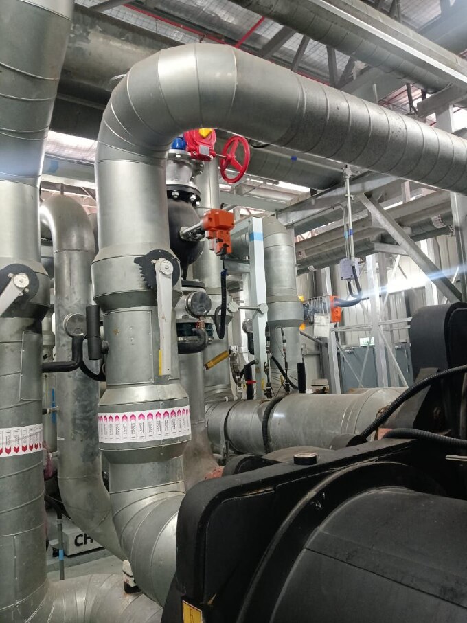 Industrial chiller system installation in Shah Alam